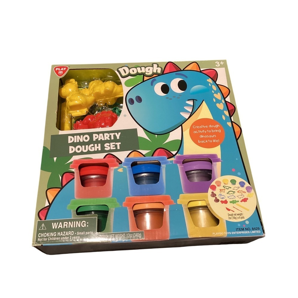 Playgo Dino Party Dough Set Kids Creative Arts Crafts Dinosaur Toy Kit 8429 NEW